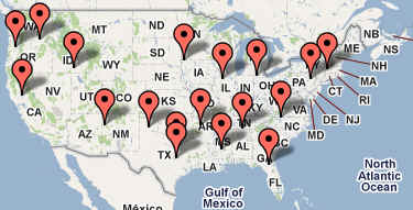 TNT CARPORTS INC DISTRIBUTION AND MANUFACTURING LOCATIONS